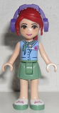 LEGO frnd080 Friends Mia, Sand Green Skirt, Medium Blue Top with Red Cross Logo and Scarf, Dark Purple Headphones